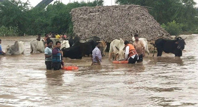 floods: గ్రామాల్లోకి పోటెత్తిన వరద