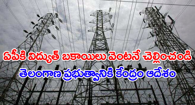 Electricity dues: ఏపీకి విద్యుత్ బకాయిలు వెంటనే చెల్లించండి.. తెలంగాణ ప్రభుత్వానికి కేంద్రం ఆదేశం
