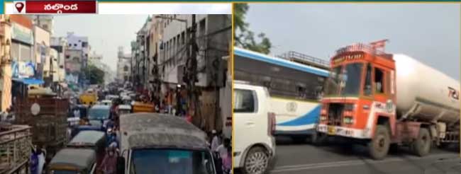 నల్గొండ: జాతీయ రహదారిపై వాహనాల రద్దీ