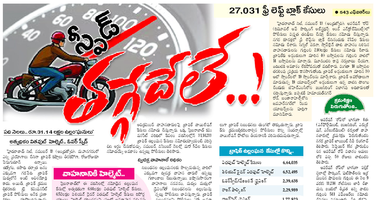 Hyderabad City స్పీడ్ తగ్గేదేలే..! Hyderabad City Helmet.. Over