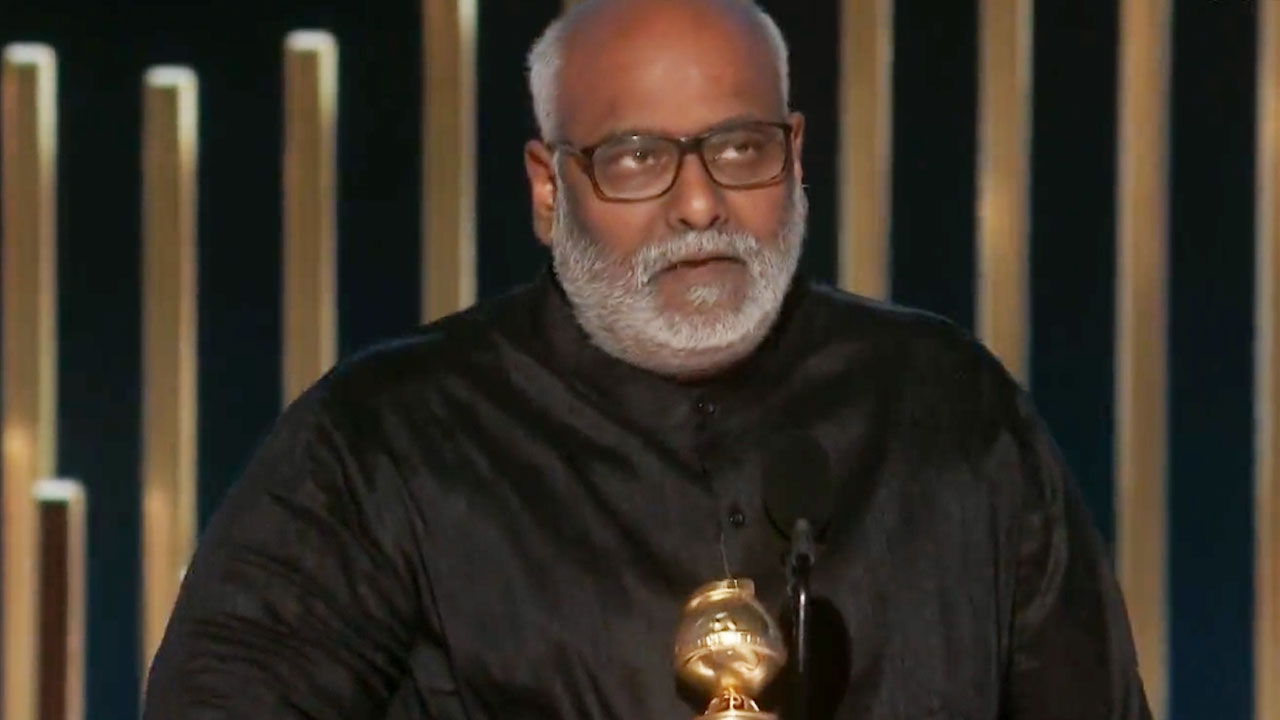 Golden Globe Awards: ‘థ్యాంక్యూ శ్రీవల్లి’.. వేదికపై ఎమోషనలైన కీరవాణి