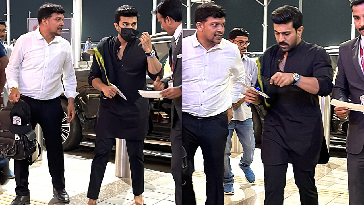 Ram Charan for Oscars: చెప్పులు లేకుండా అమెరికా బయలుదేరిన రామ్‌‌చరణ్.. ఆస్కార్ కోసం..