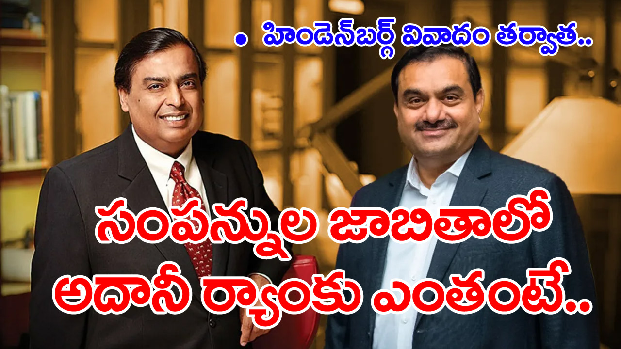 Adani Ambani: సంపన్న భారతీయుల్లో అంబానీ టాప్.. వారానికి రూ.3 వేల కోట్ల నష్టంతో అదానీ ర్యాంకు ఎంతో తెలుసా..