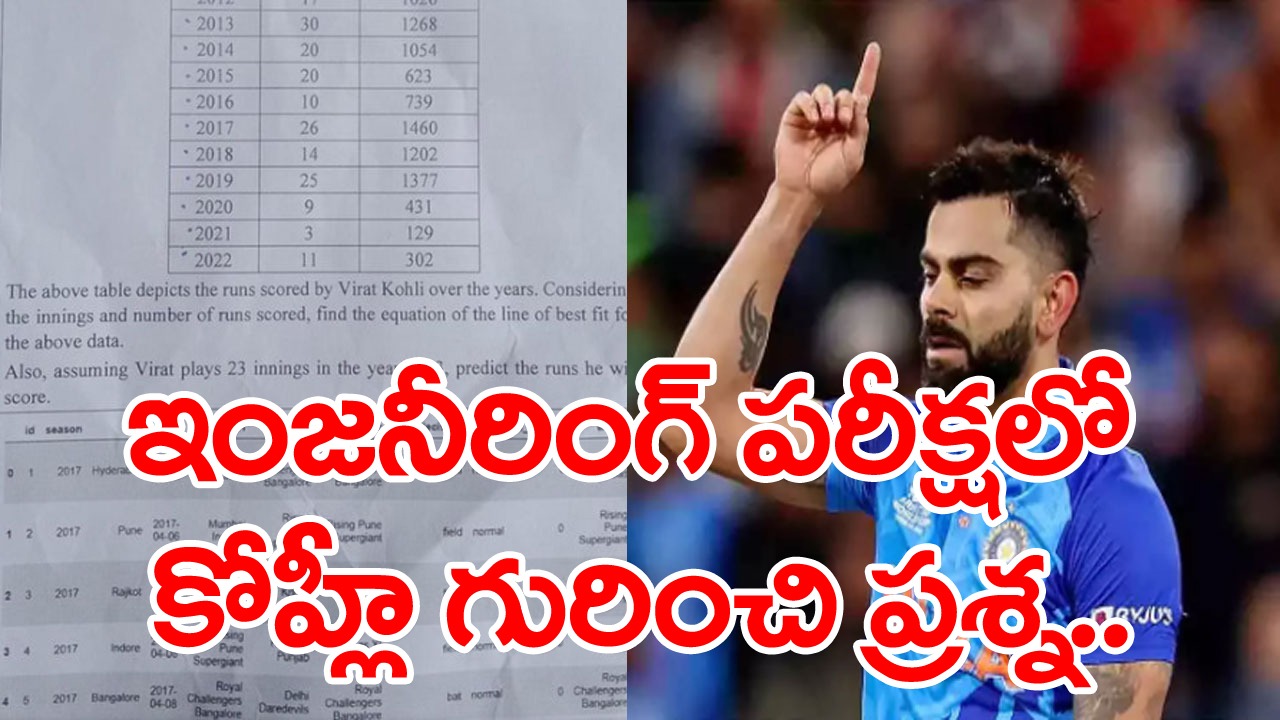 Virat Kohli: ఇంజనీరింగ్ పరీక్షా పత్రంలో కోహ్లీ గురించి ప్రశ్న.. నెటిజన్ల స్పందన ఏంటంటే..