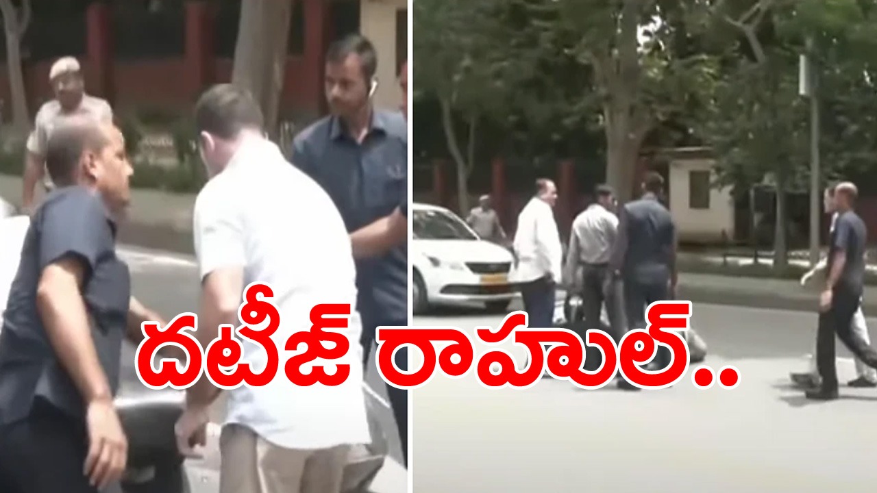 Rahul helps Scooterist: పార్లమెంటులో అడుగు పెట్టేముందు రాహుల్ ఏం చేసారంటే..?... వీడియో వైరల్