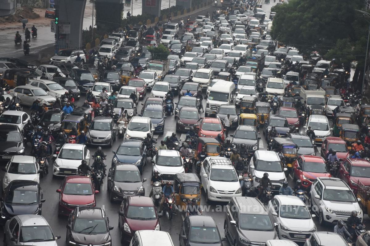 huge traffic jam