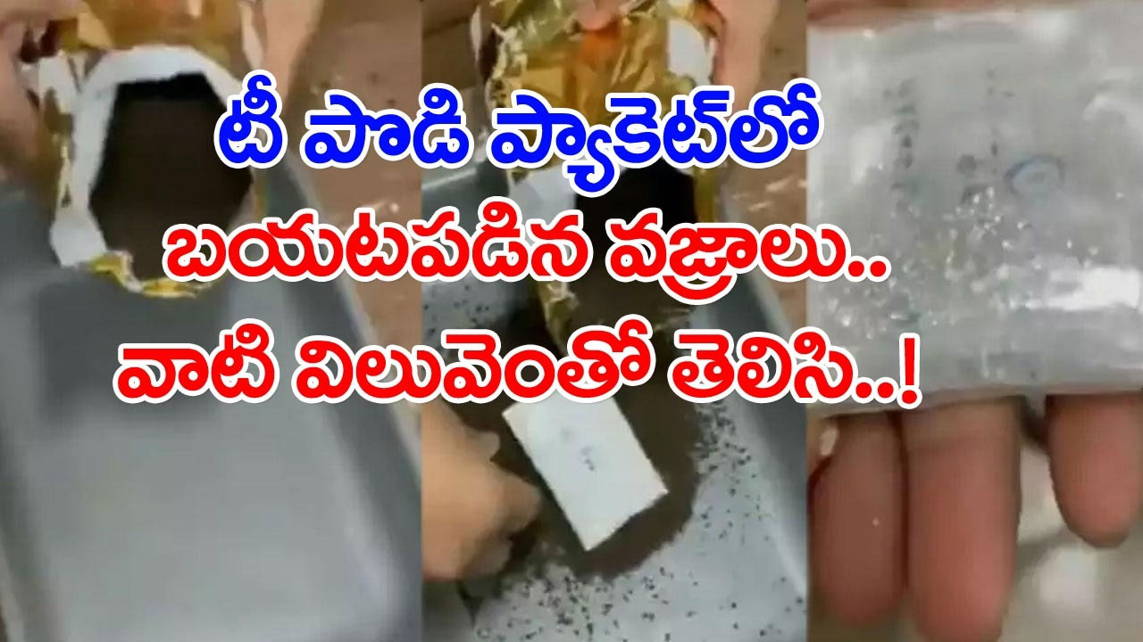 Diamonds in Tea Powder: టీ పౌడర్ ప్యాకెట్‌ను కత్తిరించి.. ఓ ప్లేట్‌లో పోస్తోంటే బయటపడిన వజ్రాలు.. వాటి ఖరీదెంతో తెలిసి..!