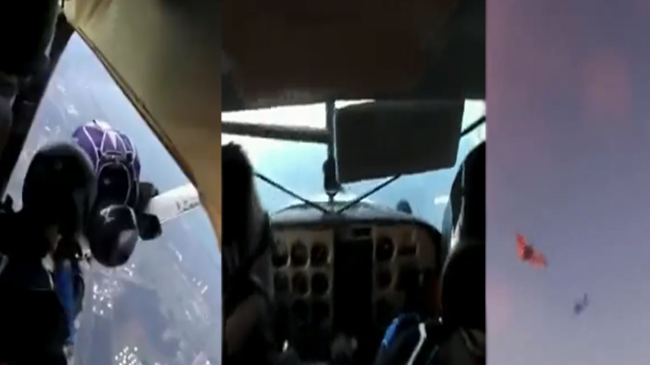 Skydiving Video: స్కైడైవింగ్ సమయంలో షాకింగ్ అనుభవం.. తీరా విమానంలోంచి దూకుతుండగా ఊహించని విధంగా.. 