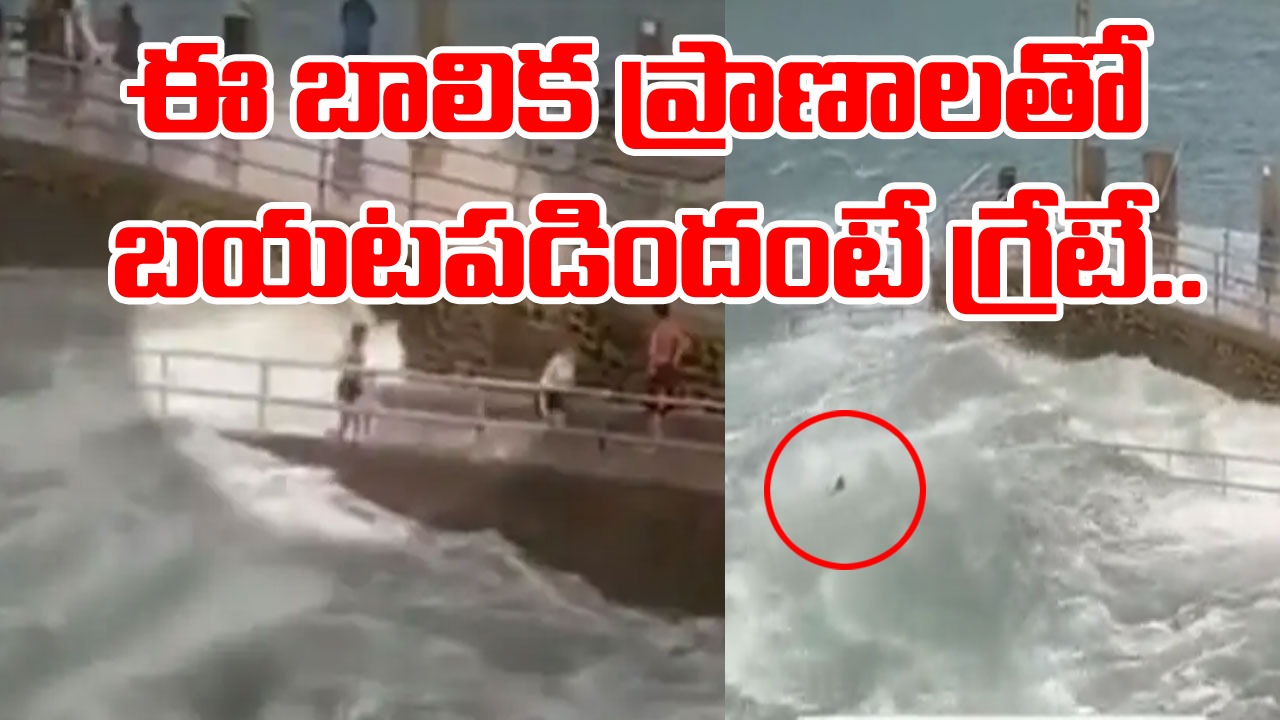 Viral Video: వామ్మో.. ఒళ్లు గగొర్పొడిచే వీడియో.. సముద్రంలోకి కొట్టుకుపోయిన బాలిక ప్రాణాలతో ఎలా బయటపడిందో చూడండి.. 