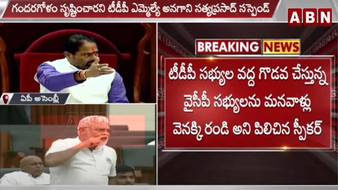 AP Assembly: ప్రతిపక్ష సభ్యులవైపు దూసుకొచ్చిన అధికార పార్టీ ఎమ్మెల్యేలు