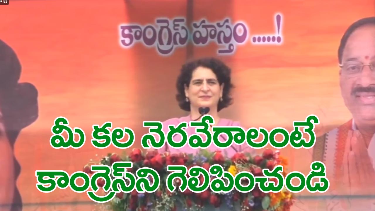 Priyanka Gandhi: పదే పదే తెలుగులో మాట్లాడిన ప్రియాంక.. ప్రజల హర్షధ్వానాల మధ్య ప్రసంగం