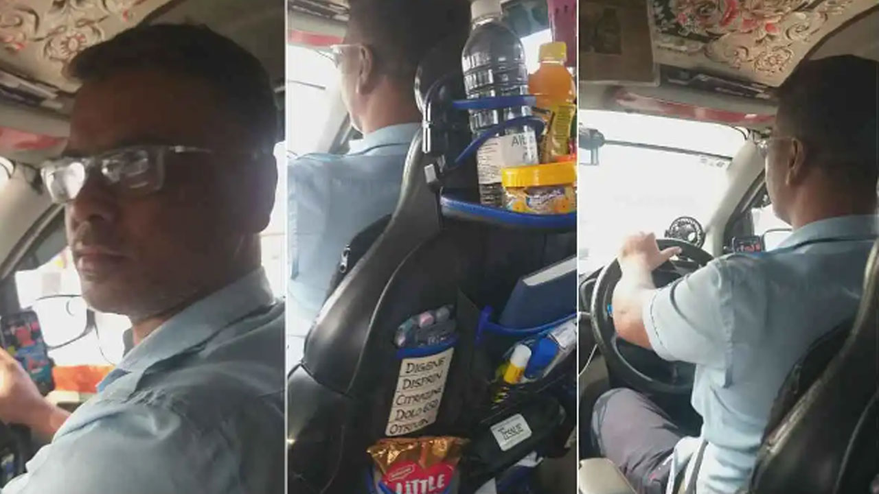 Cab Driver: ఈ క్యాబ్ డ్రైవర్ మామూలోడు కాదు.. ప్రయాణికులకు అసౌకర్యం కలగకుండా కారులోనే ఎలాంటి ఏర్పాట్లు చేశాడంటే.. 