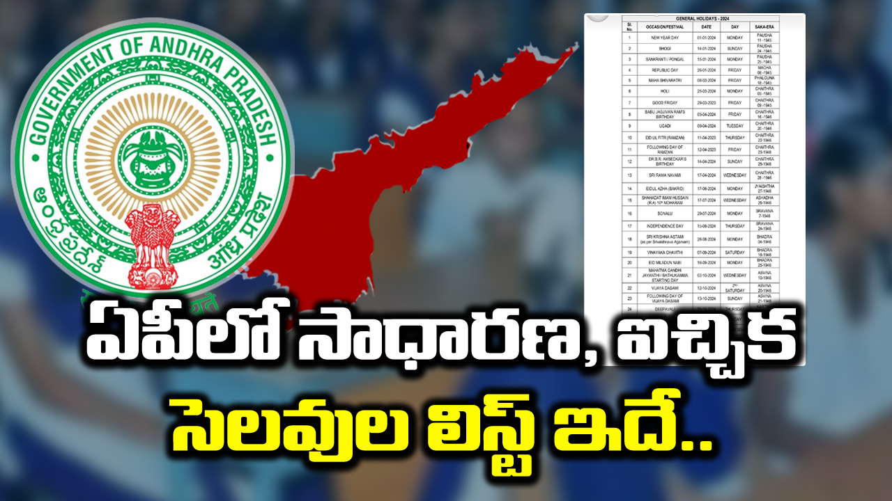 2024 Holidays 2024 సెలవులను ప్రకటించిన ఏపీ సర్కార్ AP Government