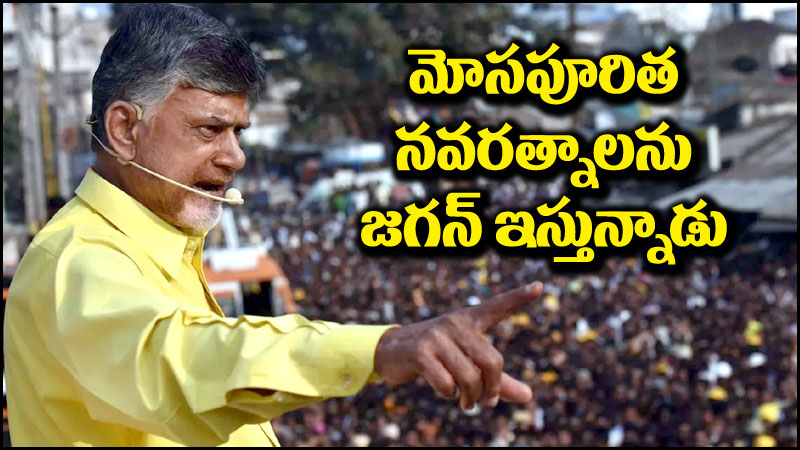Chandrababu Naidu: జగన్ మోసపూరిత నవరత్నాలు ఇస్తున్నాడు.. చంద్రబాబు ధ్వజం