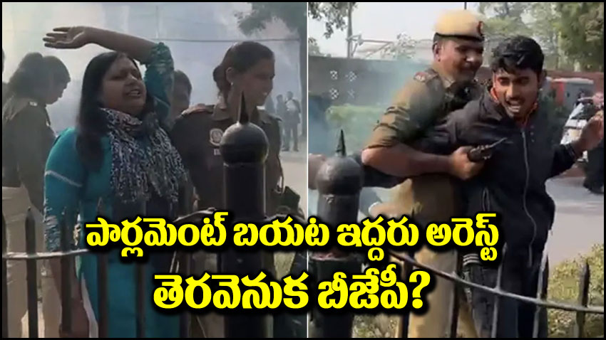పార్లమెంట్: పార్లమెంట్ బయట ఇద్దరి అరెస్ట్.. తెరవెనుక బీజేపీ?