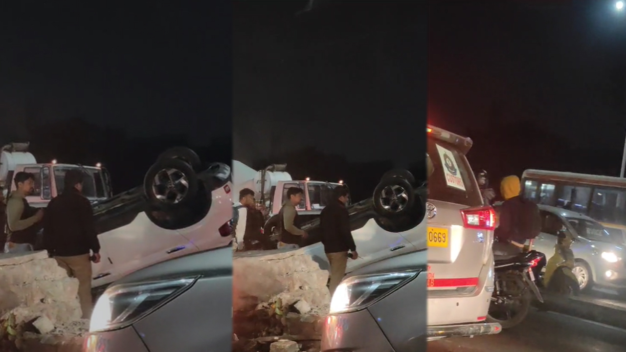 Road Accident: బేగంపేట ఫ్లైఓవర్‌పై పల్టీ కొట్టిన కారు..