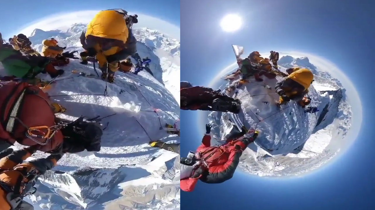 Mount Everest: బాప్‌రే.. మైండ్ బ్లాకయ్యే వీడియో.. ఎవరెస్ట్ శిఖరంపై నుంచి 360 డిగ్రీల వ్యూ ఎలా ఉందో చూసేయండి!