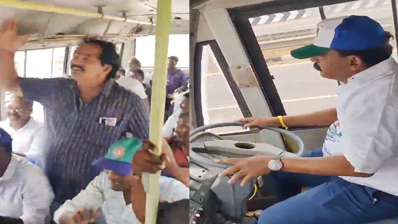 Viral Video: బస్సులో జనాలు.. మాజీ మంత్రి పేర్ని నాని డ్రైవింగ్