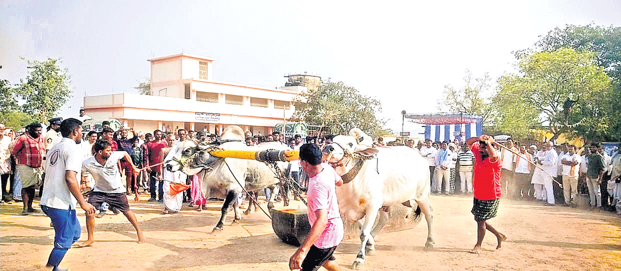 ఉత్సాహంగా బండలాగుడు పోటీలు