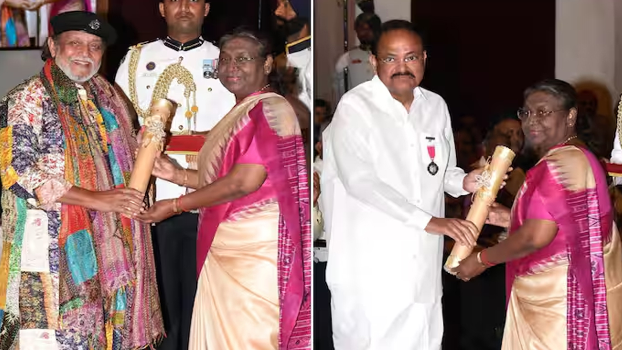 Padma Awards: రాష్ట్రపతి చేతుల మీదుగా పద్మ విభూషణ్ స్వీకరించిన వెంకయ్య