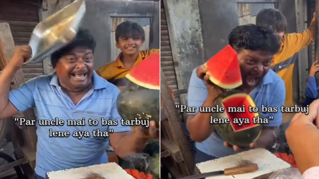 Viral Video: కొనకపోతే ఏం చేస్తాడో ఏంటో.. ? ఓ వ్యాపారి పుచ్చకాయలను ఎలా అమ్ముతున్నాడో చూడండి.. 