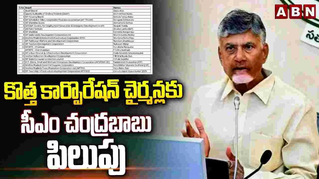 కార్పొరేషన్ల నూతన ఛైర్మన్లకు సీఎం చంద్రబాబు ఆహ్వానం..