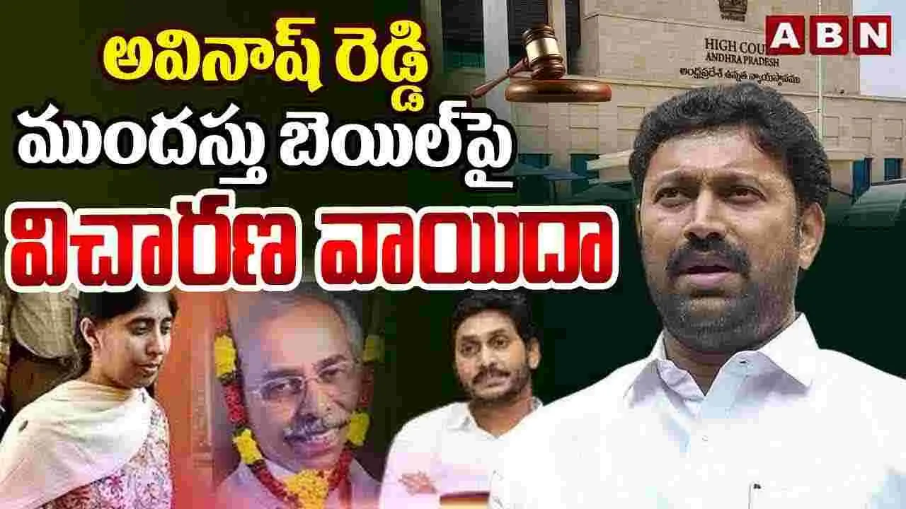 అవినాష్ రెడ్డి ముందస్తు బెయిల్‌పై విచారణ వాయిదా