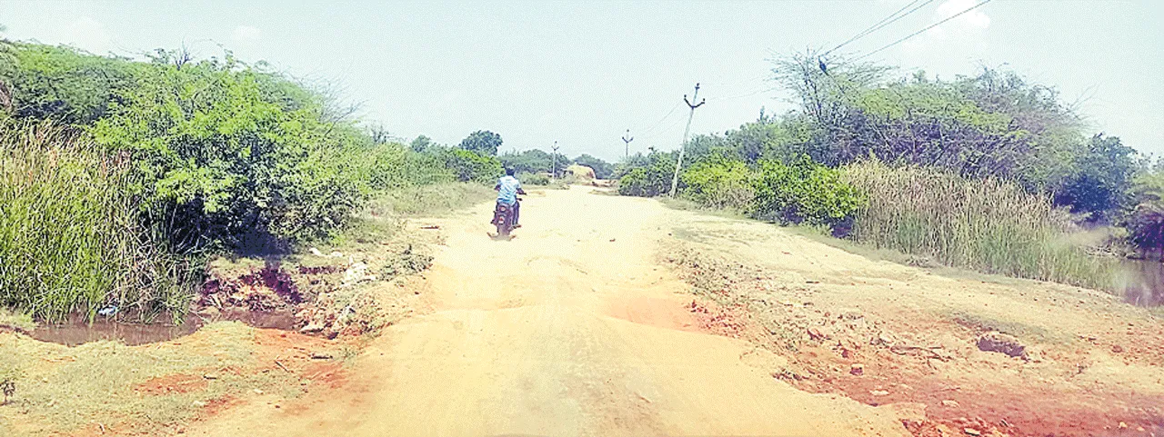 గుంతల రోడ్డుతో నరకయాతన