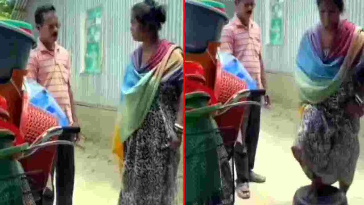 Viral Video: బకెట్‌కు బలమైన పరీక్ష.. ఈమె చేసిన నిర్వాకం చూస్తే అవాక్కవ్వాల్సిందే.. 