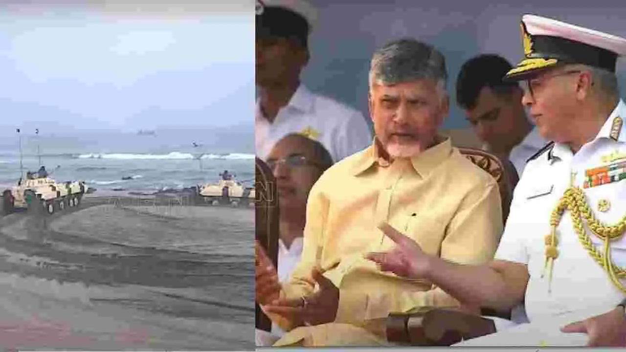 CM Chandrababu Naidu: సముద్రతీరంలో యుద్ధ ట్యాంకులు.. సీఎం చంద్రబాబు రియాక్షన్ చూడండి.. 