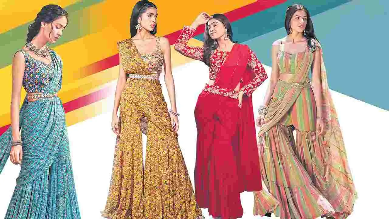 Traditional Fashion: షరారా శారీతో స్టయిల్‌గా