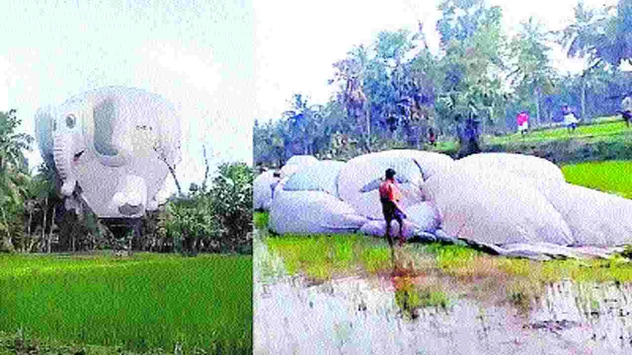 Chennai: పొలంలో పడిన ‘ఏనుగు బెలూన్’