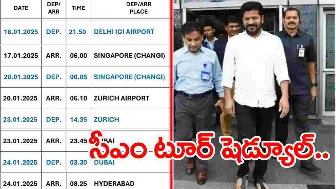 Revanth Reddy: సీఎం రేవంత్ రెడ్డి విదేశీ పర్యటన.. షెడ్యూల్ ఇదే..