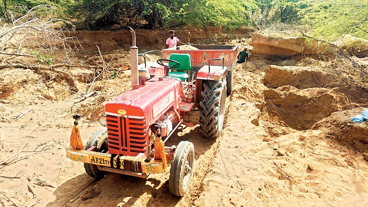 అటవీ భూముల్లో ఇసుక దొంగలు