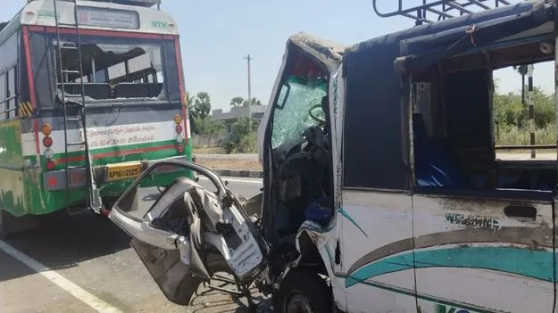 ఆర్టీసీ బస్సును ఢీకొన్న టాటా ఏస్