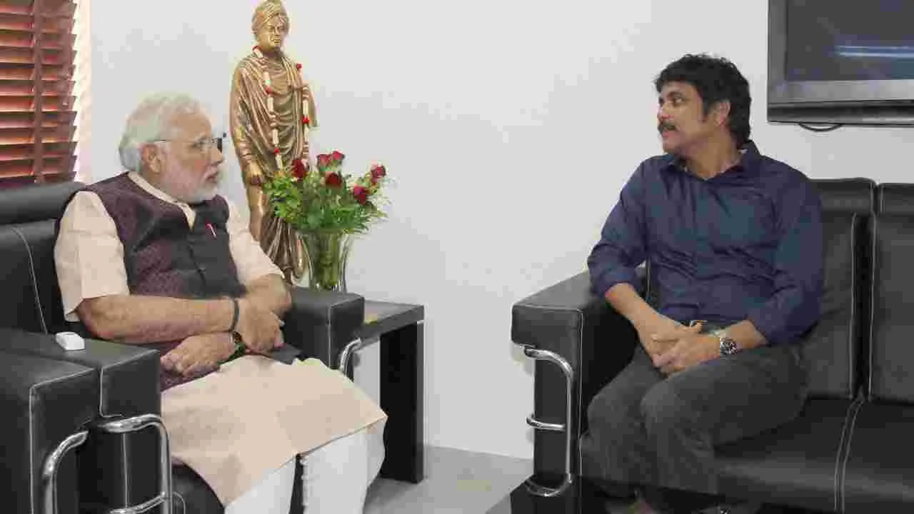 Nagarjuna family with Narendra Modi: నరేంద్ర మోదీతో అక్కినేని నాగార్జున ఫ్యామిలీ భేటీ..