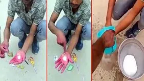 Holi Viral Video: ఈనో టెక్నిక్ ఏదో అదిరిందిగా.. హోలీ రంగులను ఎలా శుభ్రం చేస్తున్నాడో చూడండి.. 