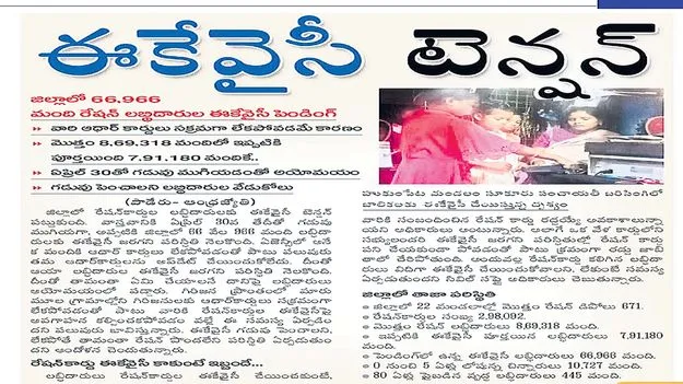 రేషన్‌ కార్డుల ఈకేవైసీకి గడువు పెంపు