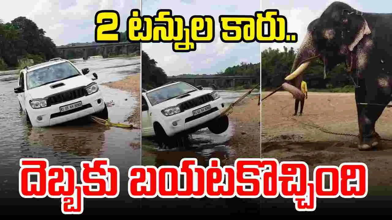  Elephant Viral Video: నదిలో పడిపోయిన కారు.. బయటకు లాక్కొచ్చిన ఏనుగు.. 