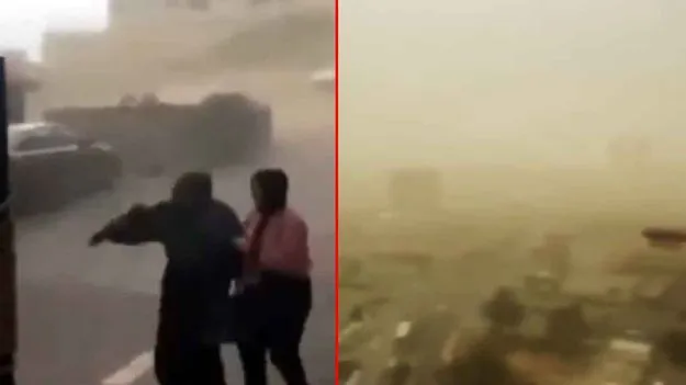 Sandstorm: వామ్మో.. భారీ ఇసుక తుఫాను.. నివాసాలను ఎలా ముంచేస్తుందో చూడండి..