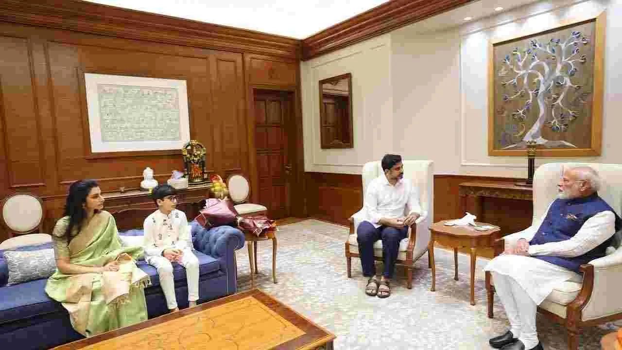 ప్రధాని నరేంద్రమోదీతో  ఏపీ మంత్రి నారా లోకేష్ భేటీ 