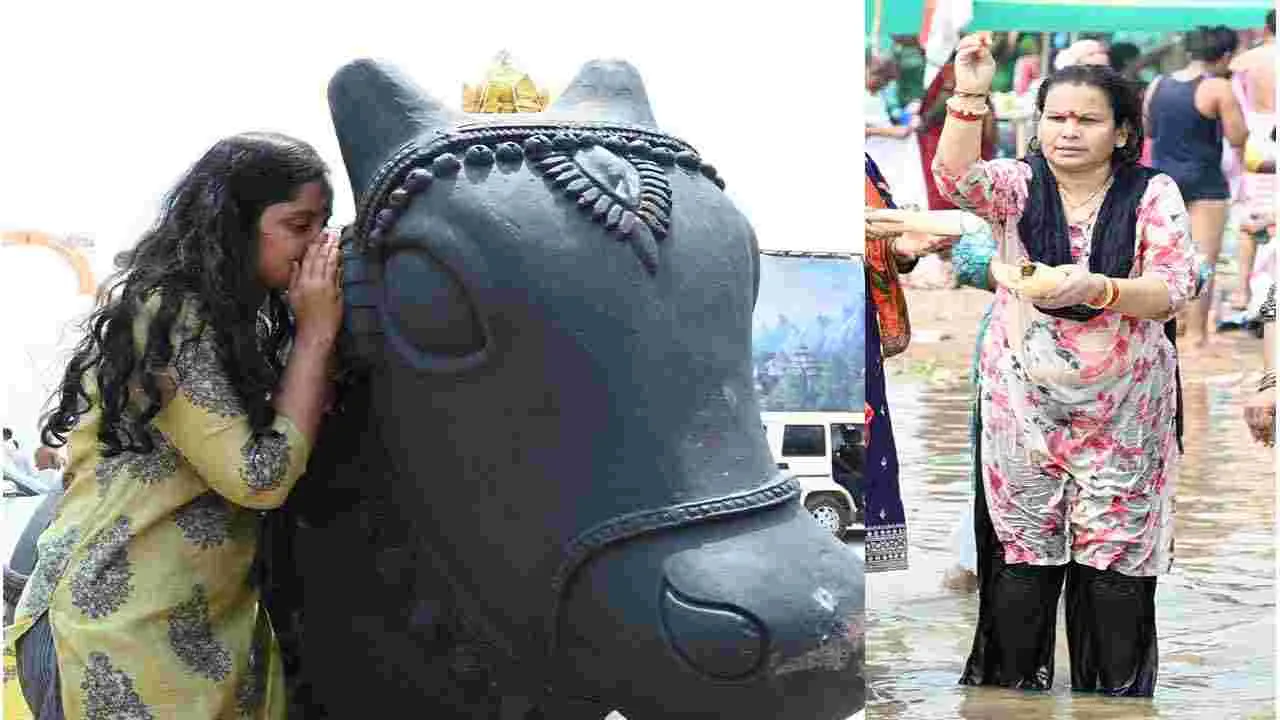 Saraswati Pushkaralu 2025: సరస్వతీ పుష్కరాలకు భారీగా తరలి వస్తున్న భక్త జనం