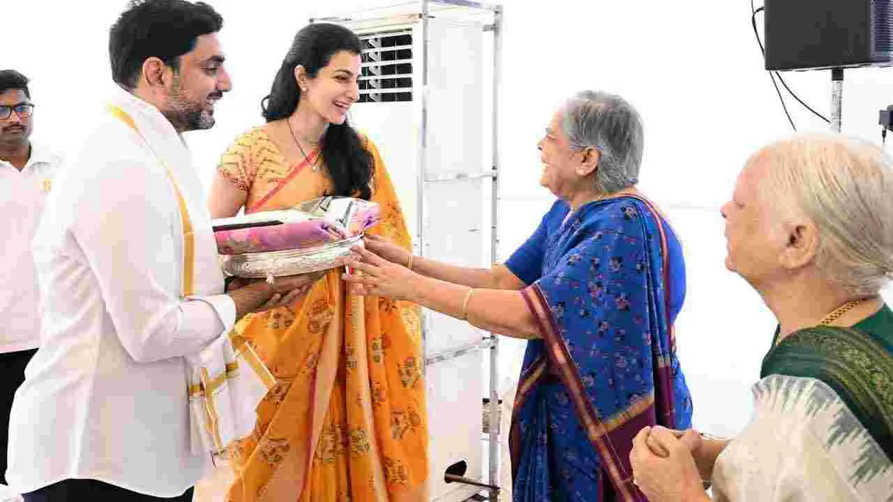 చంద్రబాబు కొత్త ఇంటి నిర్మాణానికి శంకుస్థాపన