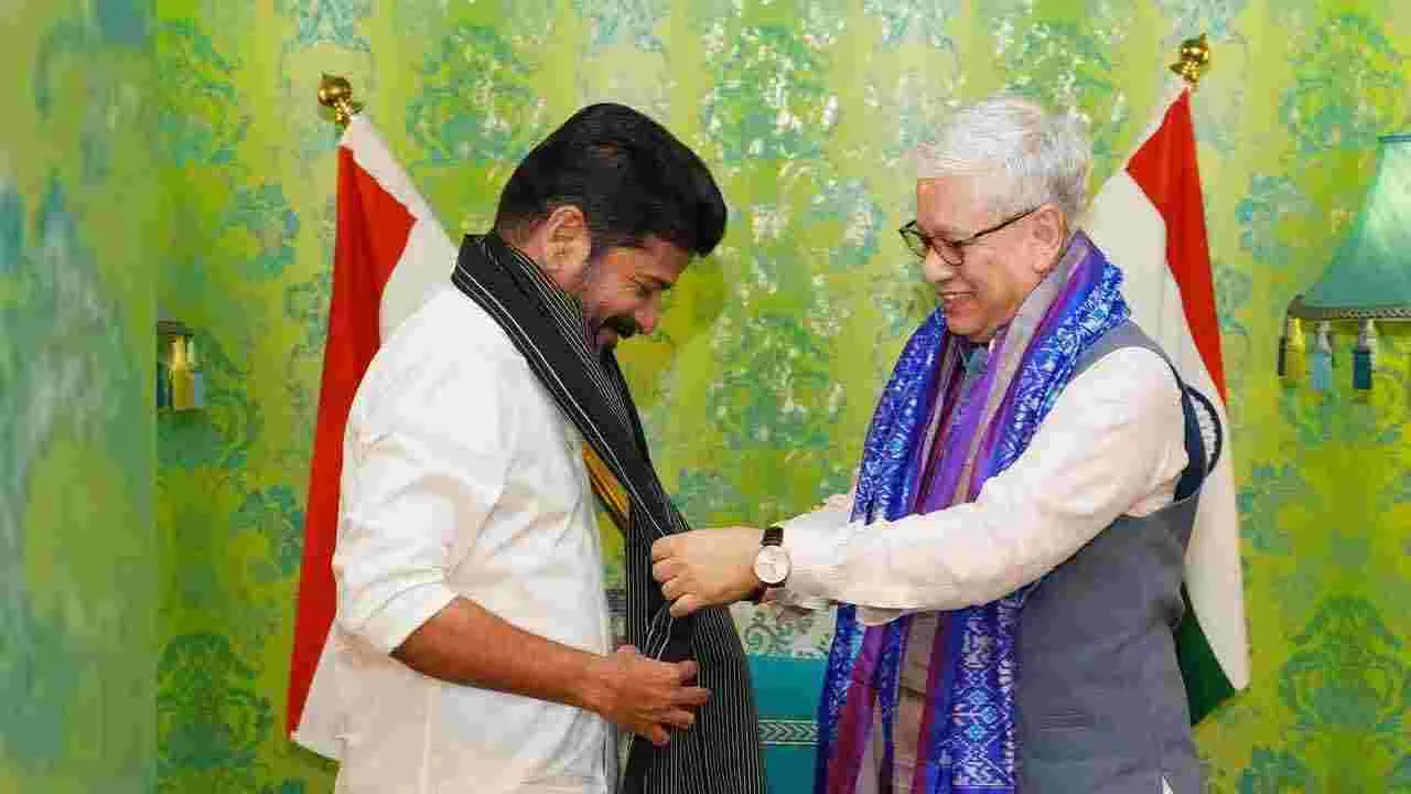 గవర్నర్ జిష్ణుదేవ్ వర్మతో  సీఎం రేవంత్‌రెడ్డి భేటీ