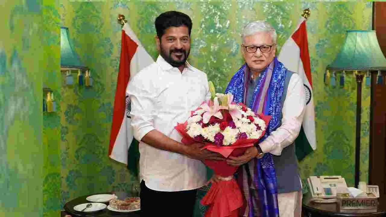 గవర్నర్ జిష్ణుదేవ్ వర్మతో  సీఎం రేవంత్‌రెడ్డి భేటీ