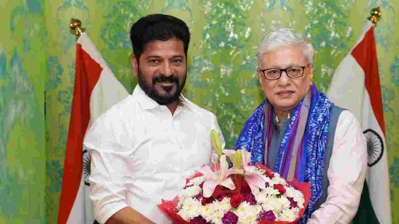 గవర్నర్ జిష్ణుదేవ్ వర్మతో  సీఎం రేవంత్‌రెడ్డి భేటీ