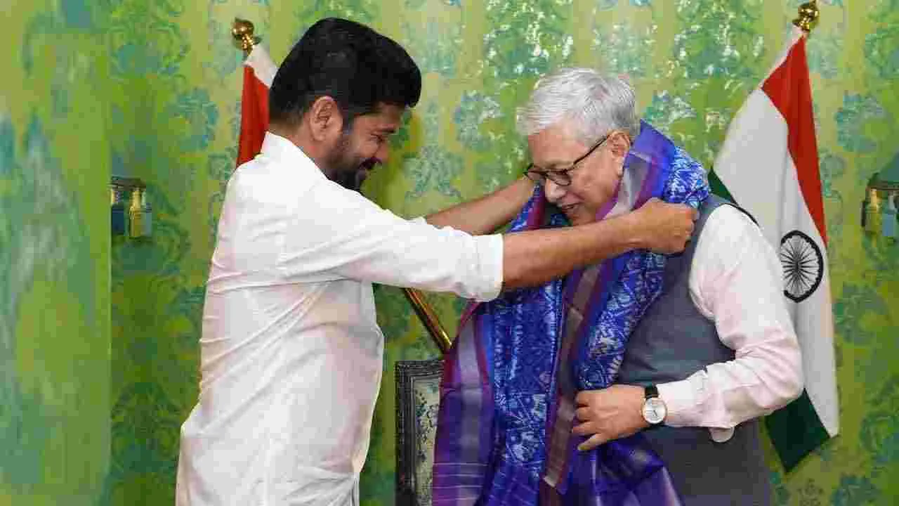 గవర్నర్ జిష్ణుదేవ్ వర్మతో  సీఎం రేవంత్‌రెడ్డి భేటీ