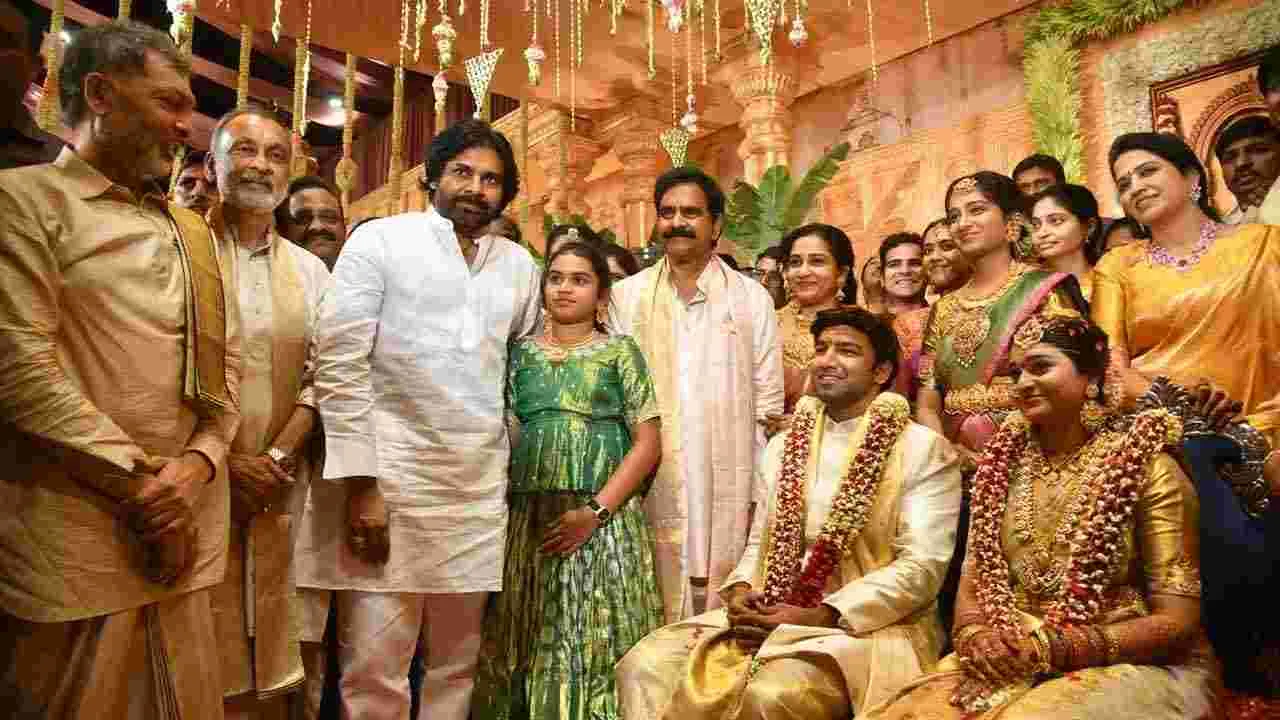 ఘనంగా దేవినేని ఉమామహేశ్వరరావు కుమారుడి వివాహ వేడుక.. పాల్గొన్న ప్రముఖులు