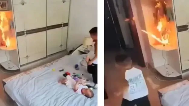 Fire Video: చిన్న పిల్లాడే కానీ, ఎంత ధైర్యవంతుడో చూడండి.. వీడియో చూస్తే మెచ్చుకోవాల్సిందే.. 