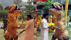 Marriage Viral Video: డైనోసార్‌తో వరుడి డాన్స్.. పెళ్లికి ముందే హింట్ ఇచ్చిందంటున్న నెటిజన్లు..